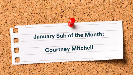 January sub of the month name on corkboard