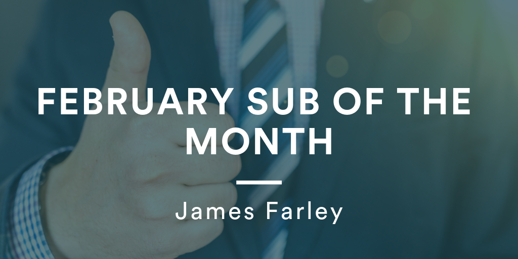 February sub of the month name over thumbs up